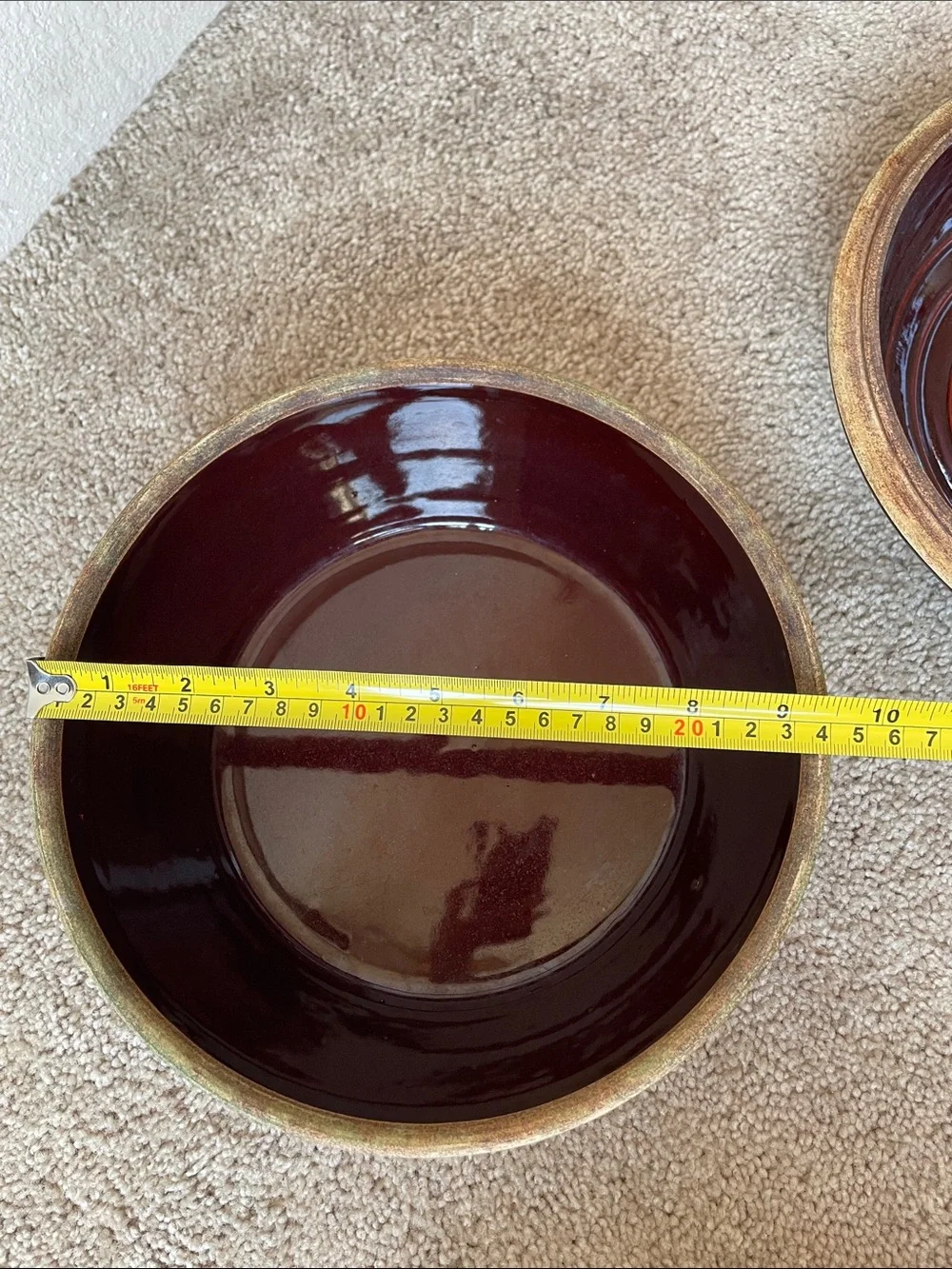 Vintage Brown Glazed USA Dutch Oven Bean Pot With Lid Ceramic Western Cookware